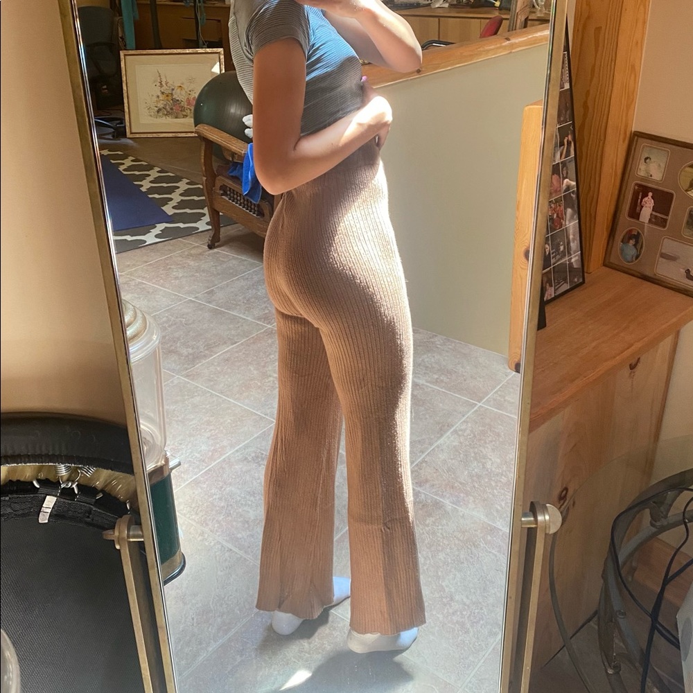 Brown sweater pants